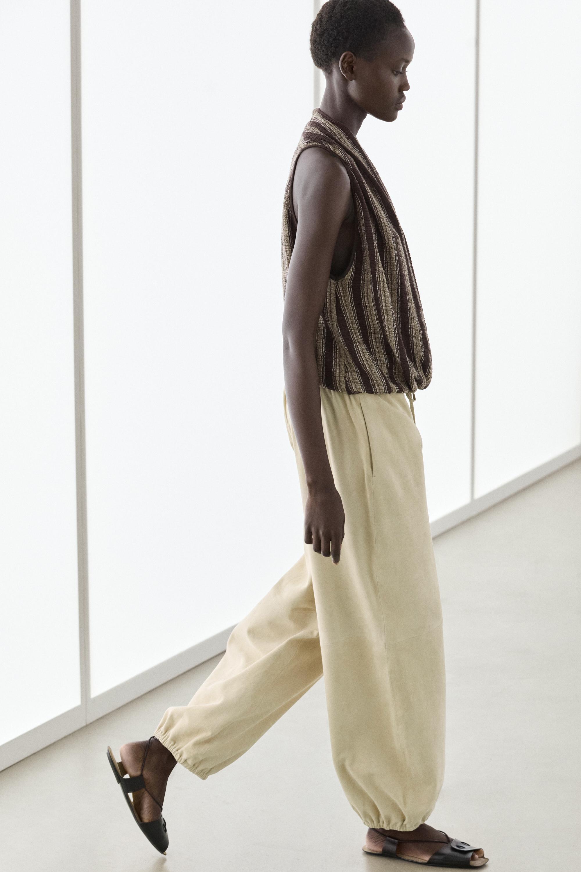 Surplice top with striped detail